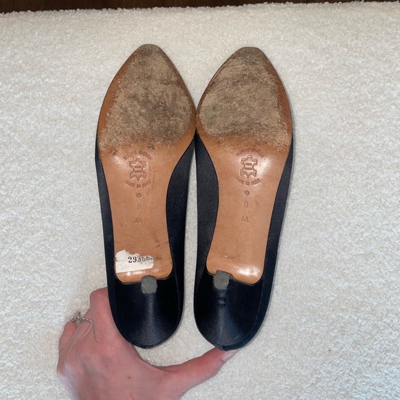 Vintage Amalfi Italian Leather Stiletto Heels in Black - Women’s Size 8 AA - Picture 2 of 7